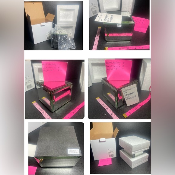BNWT NORDSTROM 3.5” CUBE MIRRORED JEWELRY BOX BEAUTIFUL! - Picture 13 of 15